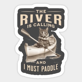 kayaking cat Sticker